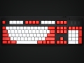 Max Keyboard Nighthawk Custom Mechanical Keyboard with white / red color keycap / Front Side Printed and equipped with Cherry MX Brown Key Switches