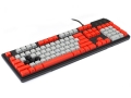 Max Keyboard Nighthawk Custom Mechanical Keyboard with grey / red color keycap / Front Side Printed and equipped with Cherry MX Brown Key Switches
