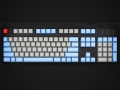 Max Keyboard Nighthawk Custom Mechanical Keyboard with grey / blue color keycap / Front Side Printed and equipped with Cherry MX Brown Key Switches